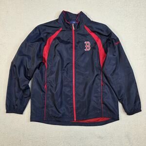 Vintage 90s Y2K XL Reebok Boston Red Sox MLB Full Zip Windbreaker Jacket Mesh